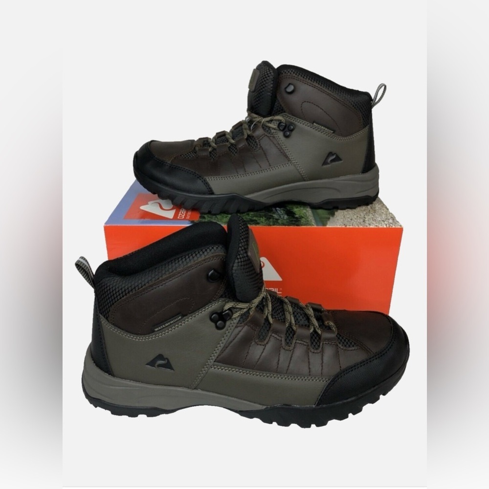 Ozark Trail Brown and Black Hiking Boots Durable Outdoor Footwear
